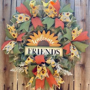 Handmade sunflower wreath